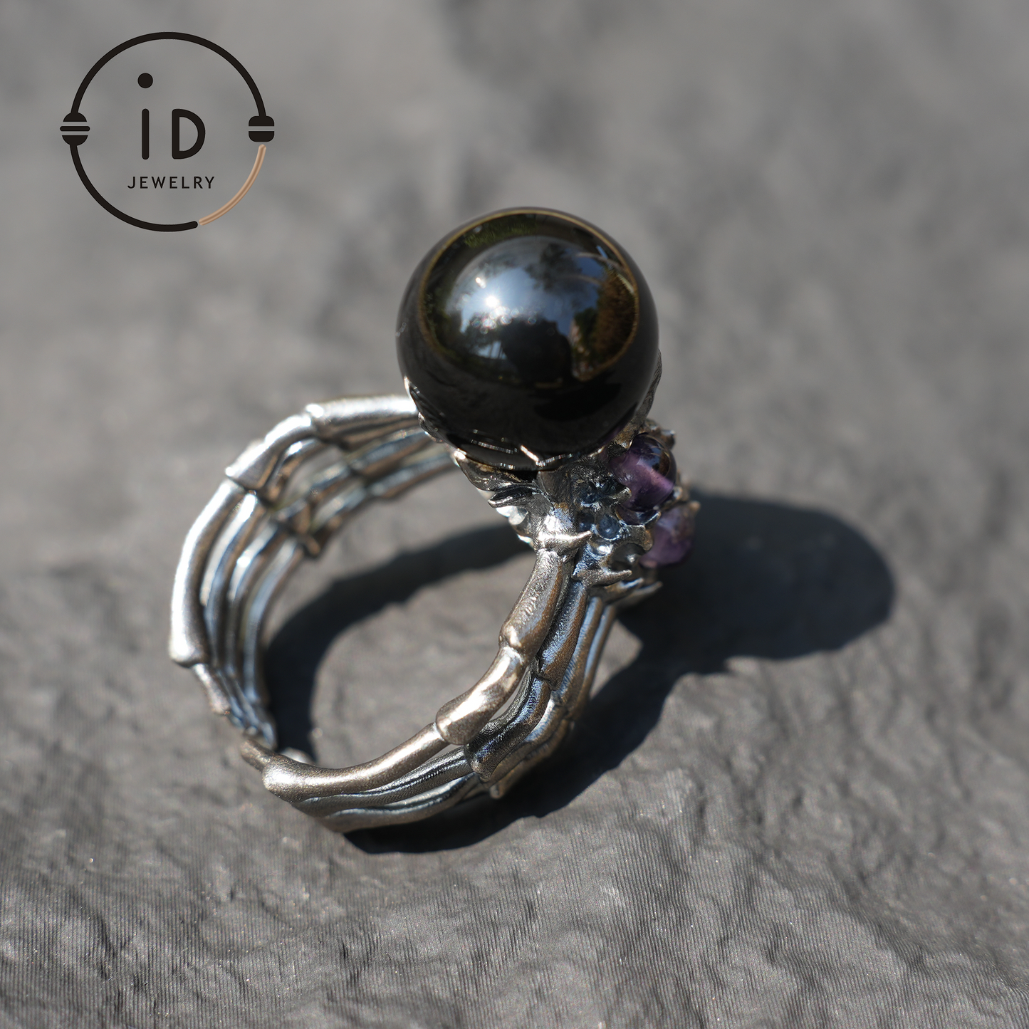Handgemachter Gothic Spinnen offener Ring, Achat magischer Silberring, geheimnisvoller Persönlichkeitsschmuck, einzigartiger Retro-Stil, Unisex-Geschenk 