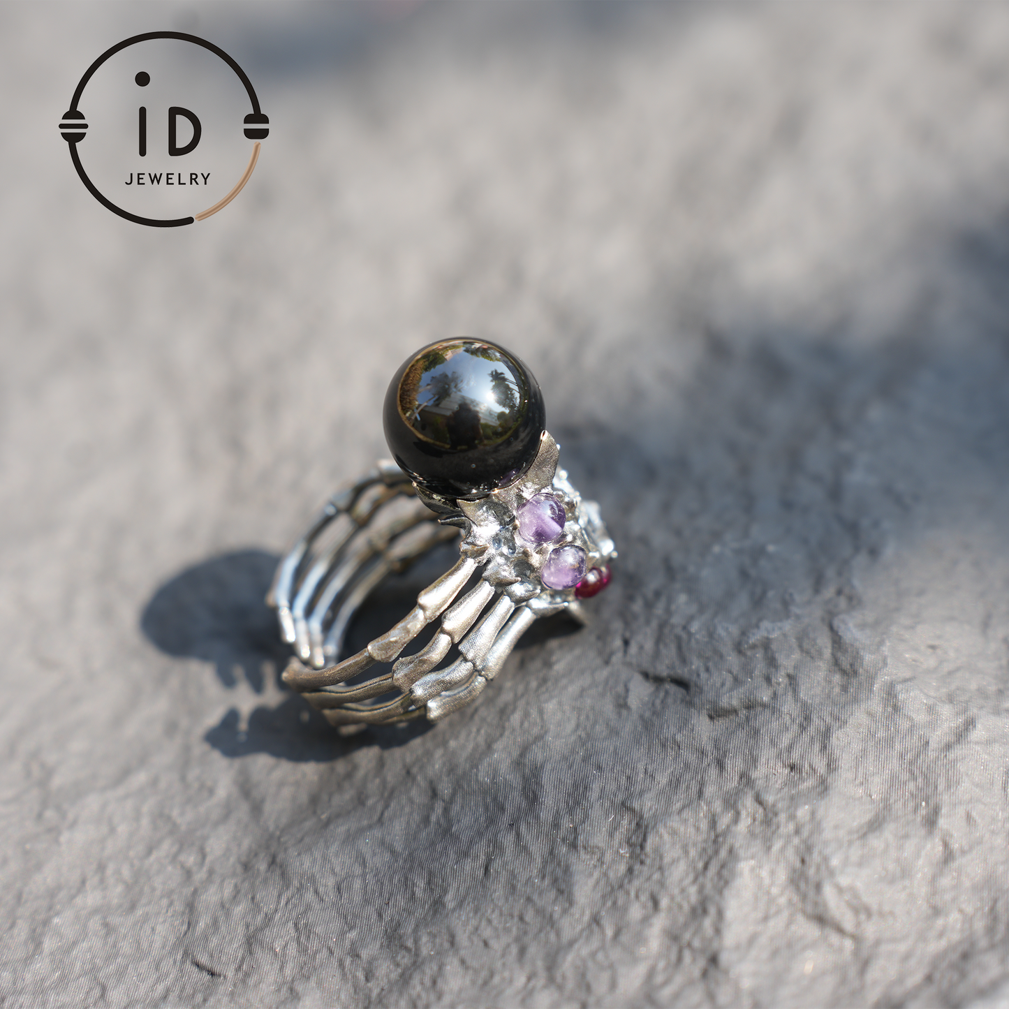 Handgemachter Gothic Spinnen offener Ring, Achat magischer Silberring, geheimnisvoller Persönlichkeitsschmuck, einzigartiger Retro-Stil, Unisex-Geschenk 