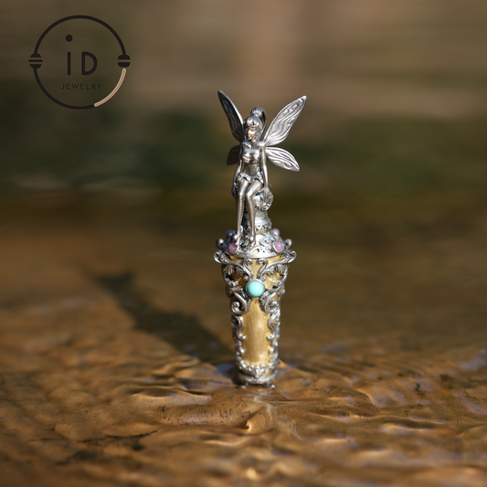 Enchanted Fairy Pendant – Handcrafted 925 Silver Jewelry with Turquoise & Amethyst | Perfect for Gifts