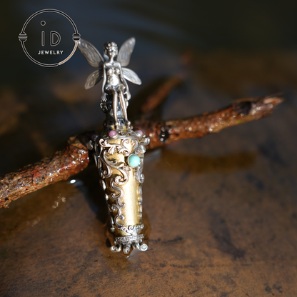 Enchanted Fairy Pendant – Handcrafted 925 Silver Jewelry with Turquoise & Amethyst | Perfect for Gifts