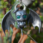 925 Silber Fledermaus Anhänger mit Opal - Handgefertigter Gothic Schmuck, Fantasy Anhänger, Einzigartige Gothic Halskette für Halloween &amp; Gothic Liebhaber