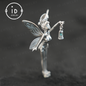 Mystischer Feenanhänger | Handgefertigter Silberschmuck | Magische Elfe mit Laterne | Fantasy-Feenkette | Eleganter Kristallanhänger 