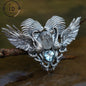 Forest Goddess Pendant – S925 Silver Handmade Pendant with White Crystal and Sky Blue Topaz | Exquisite Design Limited Collection