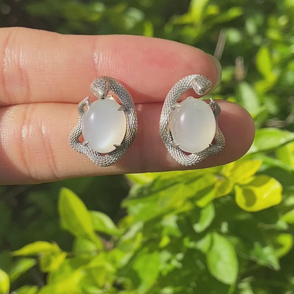 Handcrafted Gothic Stud Earrings with Snake Motif as Talisman for Transformation and Intuition, Ideal as Gift or Everyday Jewelry