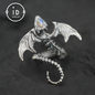 Drachenring mit Phantomquarz | Handgefertigter Gothic-Schmuck | Mystischer Knochenring | Fantasy-Drachenring | Magischer Silberring 