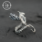 Drachenring mit Phantomquarz | Handgefertigter Gothic-Schmuck | Mystischer Knochenring | Fantasy-Drachenring | Magischer Silberring 